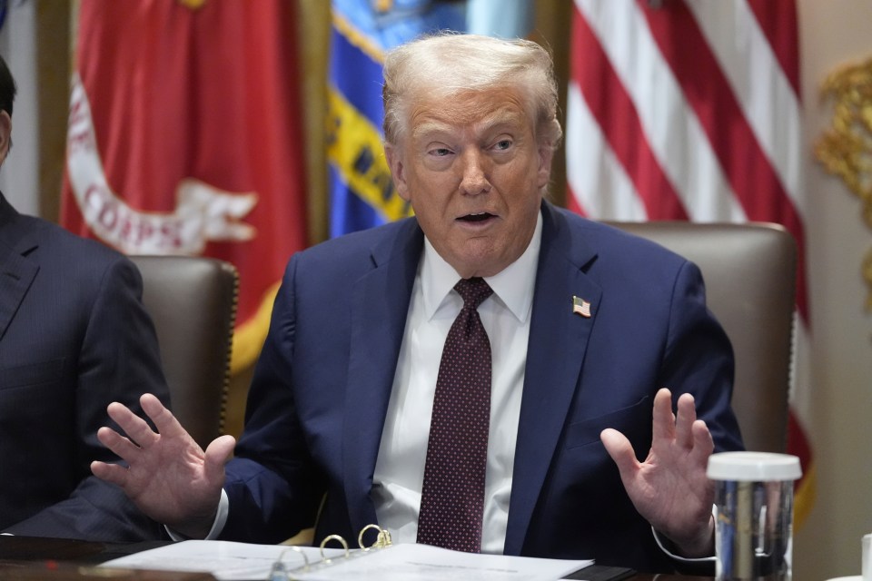 President Trump speaking at a cabinet meeting.