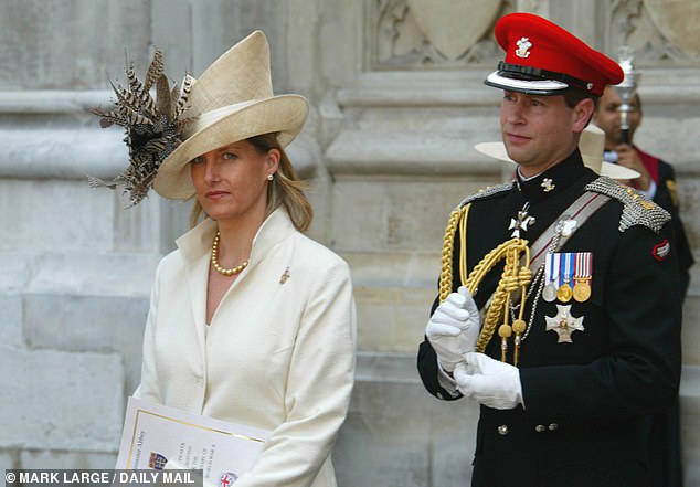 The Duke and Duchess of Edinburgh in July 2005 at a service to mark the 60th anniversary of the end of World War II. The the early years of Sophie's marriage to Prince Edward were punctuated by incredible highs and equally incredible lows