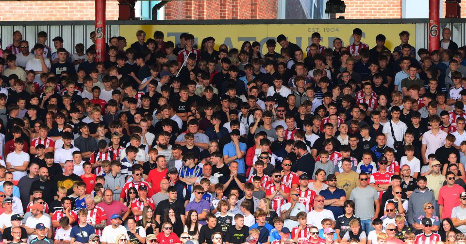 Exeter City fans at a football match.