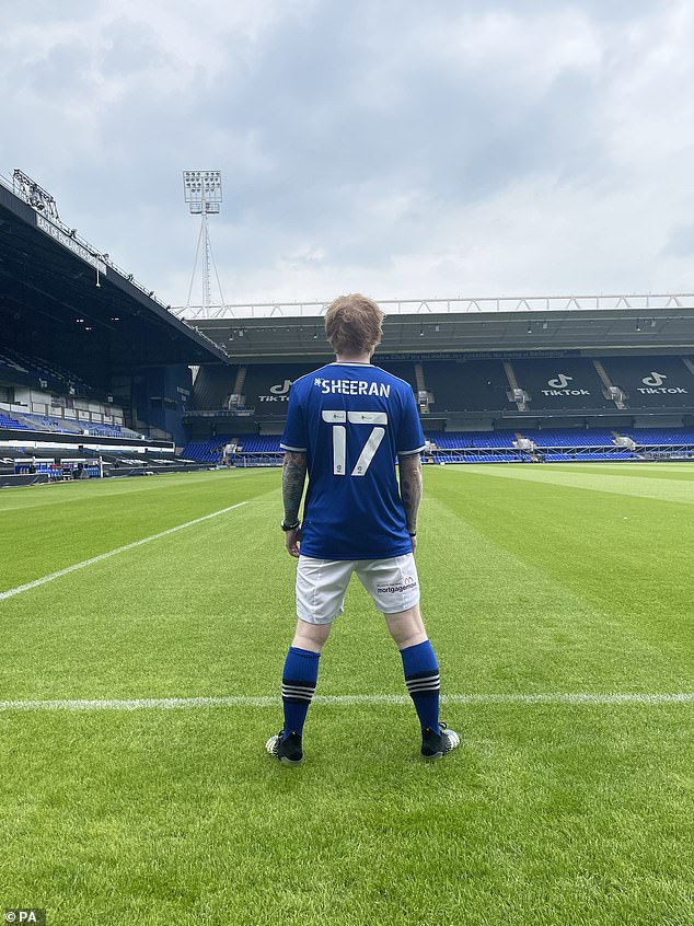 Ed Sheeran has been given a squad number by Ipswich in four of the last five seasons