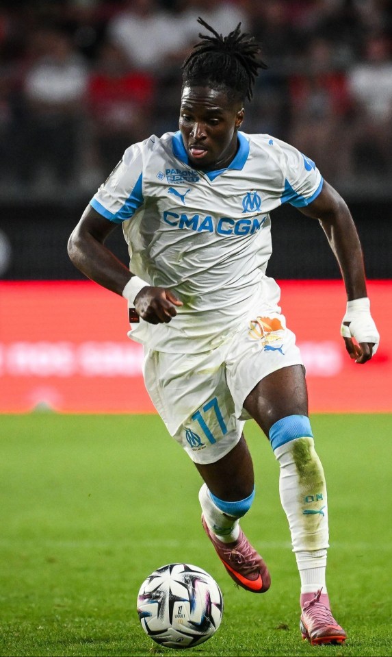 Soccer player dribbling the ball.