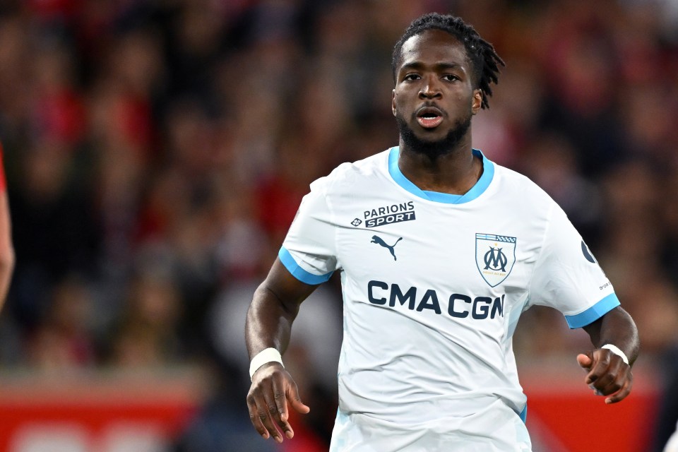 Jonathan Rowe of Olympique de Marseille during a soccer match.