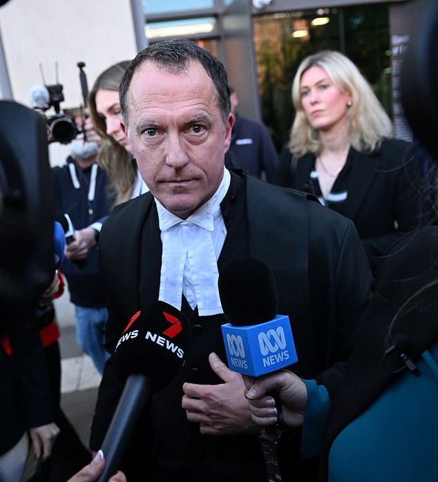 Defense Barrister Colin Mandy SC leaves the Latrobe Valley Magistrates Court in Morwell, Victoria, Monday, July 7, 2025. The jury in Erin Patterson's triple murder trial have reached a verdict after almost seven full days of deliberations. (AAP Image/James Ross) NO ARCHIVING