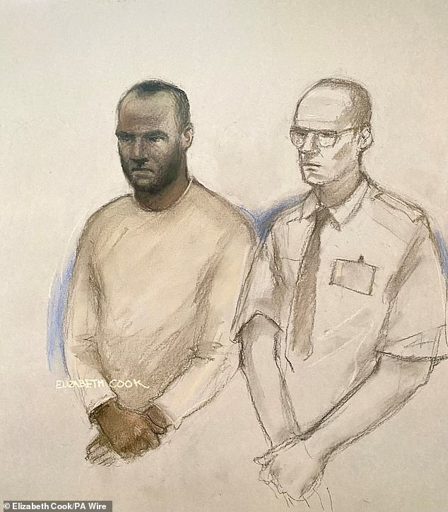 Court sketch of Mr Kebatu from his trial on August 26, 2025