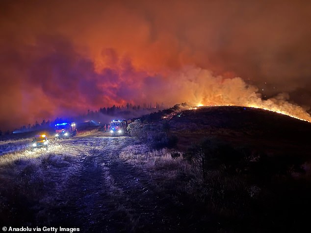 Several homes are said to have burned down as firefighters work to contain several fronts