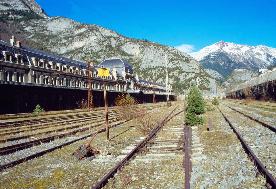 Old railway station in Canfranc, Spain.