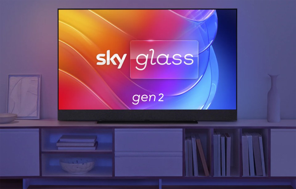 Sky Glass gen2 TV on a media unit.