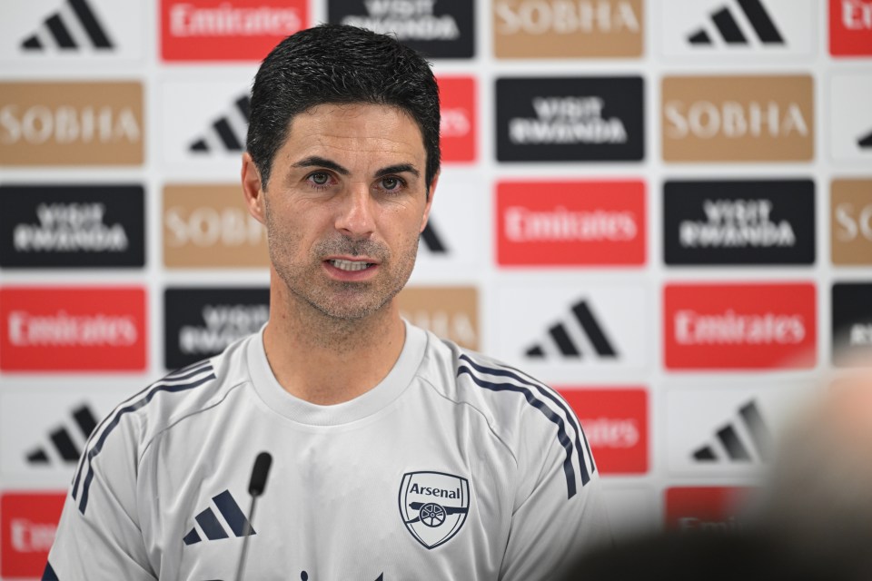 Mikel Arteta, Arsenal manager, at a press conference.