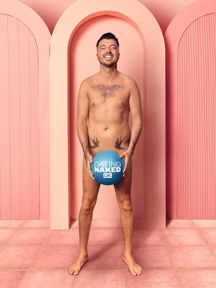 Luke Worley holding a Dating Naked UK ball.