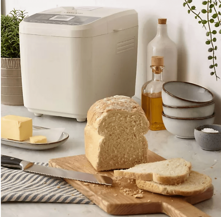 Lakeland Compact Daily Bread Maker with loaf of bread.