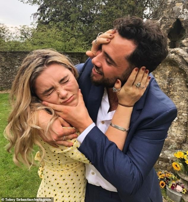 Toby Sebastian, 33, (right) pictured with his actress sister Florence Pugh, 29, (left)