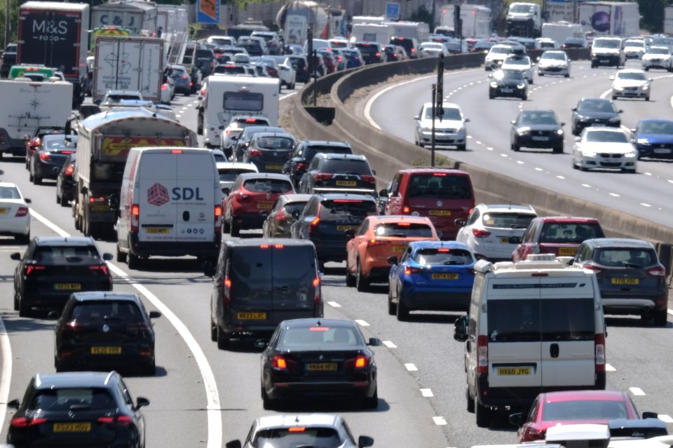 Traffic jam on a motorway.