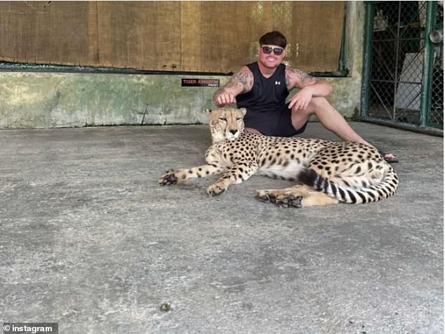 'Ibiza Final Boss' Jack Kay posted a picture of himself with a cheetah at Tiger Kingdom Phuket