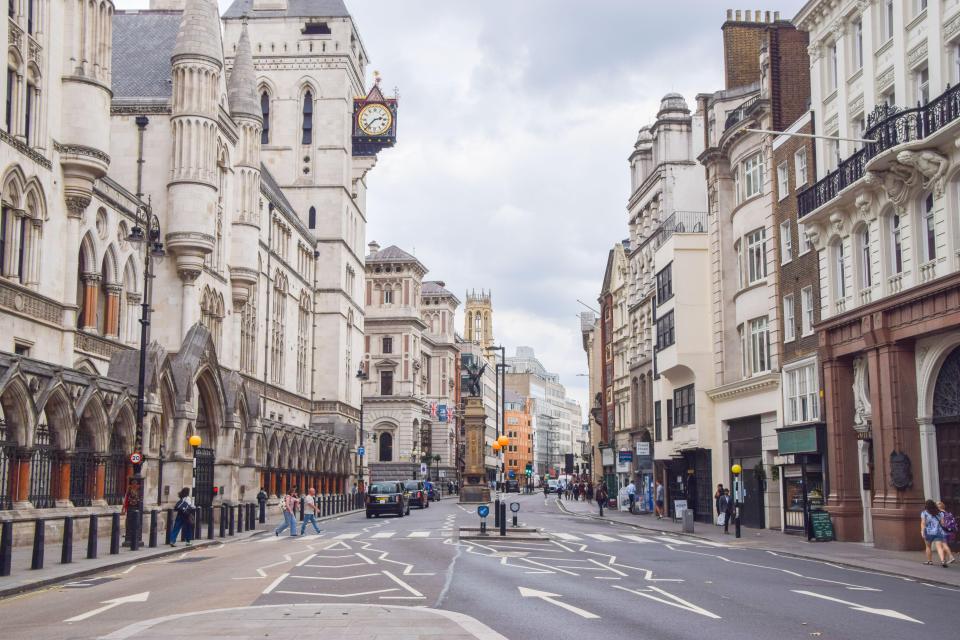 Daytime view of Temple Bar in London.