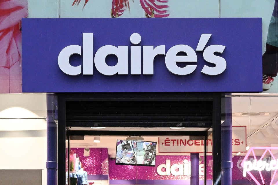 Claire's store sign.