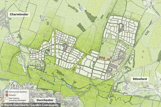 Plans for the North Dorchester community which could be built in the countryside under new plans