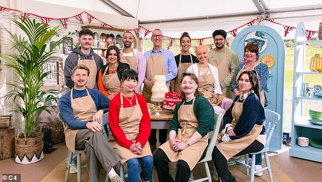 A fresh bakers dozen have been unveiled as Channel 4 reveals that the Great British Bake Off is returning to screens on September 2 (pictured back: Toby, Nadia, Aaron, Leighton, Jessika, Jasmine, Hassan, Lesley, front: Tom, Pui Man, Iain, Nataliia)