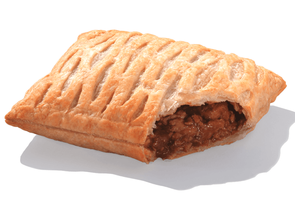 Meat pie with a flaky crust.