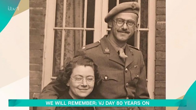 Viewers sent in pictures of their loved ones that were involved, to which Gyles said: 'Whenever we talk about the war, I think of my own parents. My father (pictured) was in the army for 60 years during the second World War, in intelligence - rarely talked about it'