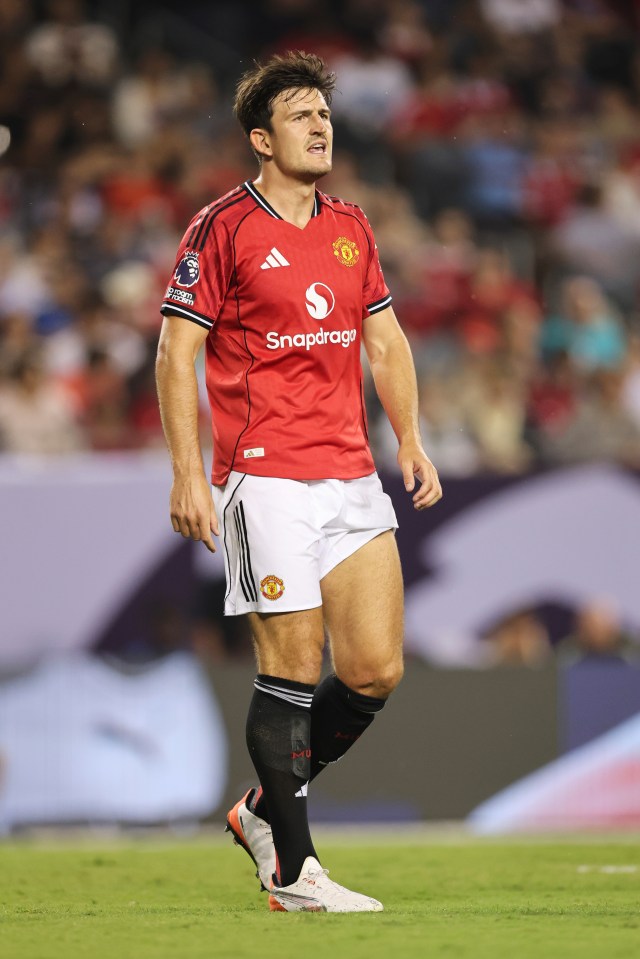 CHICAGO, ILLINOIS - JULY 30: Harry Maguire of Manchester United reacts during the Premier League Summer Series match between Manchester United and AFC Bournemouth at Soldier Field on July 30, 2025 in Chicago, Illinois. (Photo by Michael Reaves - Premier League/Getty Images for Premier League)