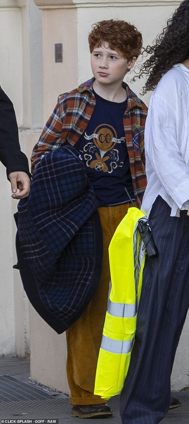 Harry Potter's Ron Weasley and his rag tag family were seen filming for the first time as the new TV series took over London King's Cross station (Alastair Stout pictured as Ron)