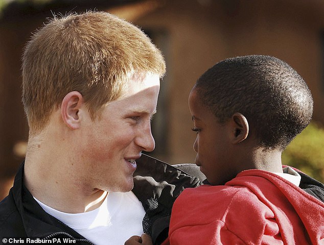 When Harry launched Sentebale in 2006, pictured on the launch visit, his pride that he had managed to get this deeply personal project off the ground was clear to see