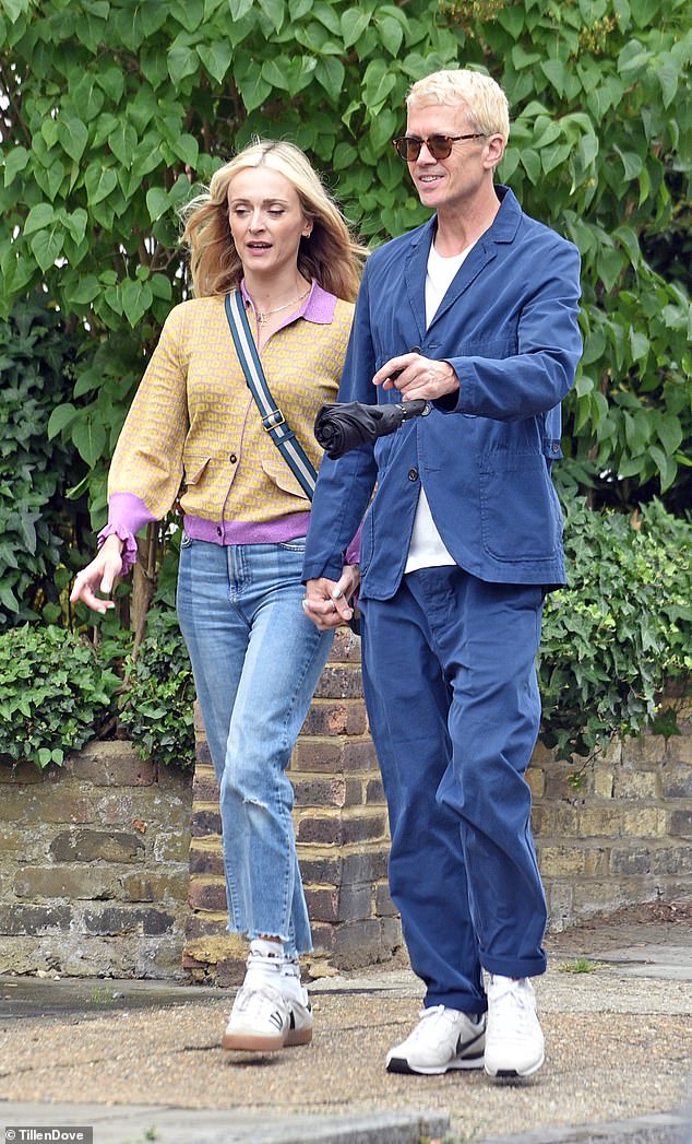 Pictured: Fearne Cotton, 43, and TV director Elliot Hegarty, 53, in South West London