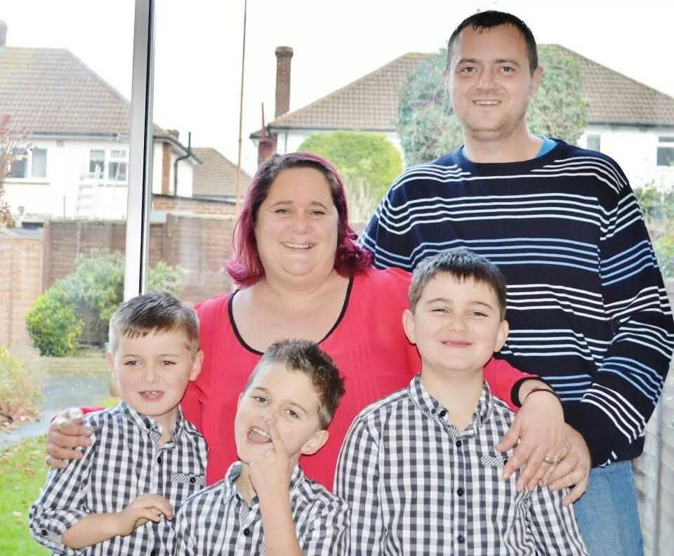 Photo of a family of five.