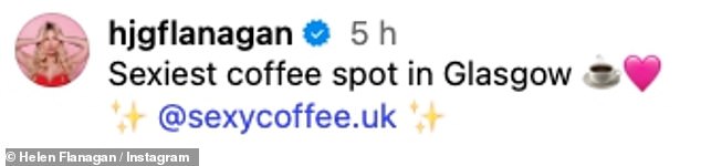 She captioned the post: 'Sexiest coffee spot in Glasgow'.