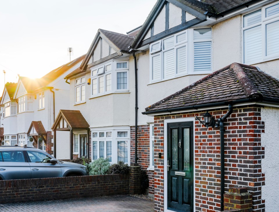 Suburban houses in Surrey, UK.