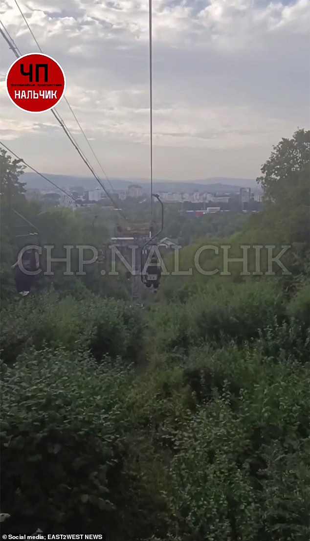 A chairlift collapsed yesterday in in Nalchik, southern Russia