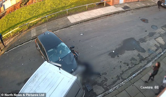 Hugh Raymond Holmes, 35, smashed a car in to a concerned neighbour who had approached a fight in an attempt to calm it down, leaving the peacemaker with traumatic injuries