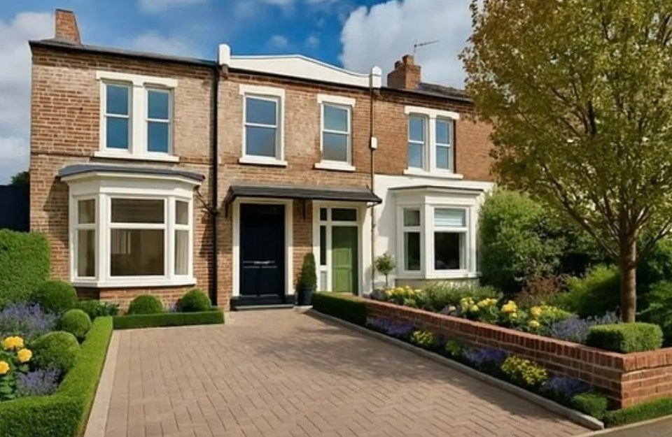 Photo of a terraced house for sale, allegedly edited to enhance its appearance.