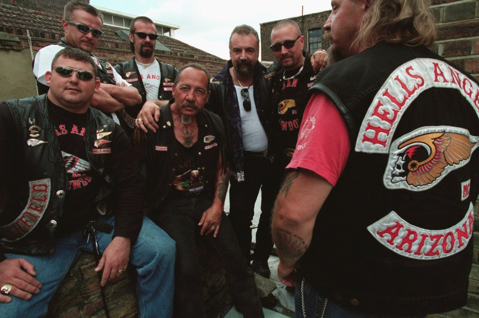 Sonny Barger, patriarch of the Hell's Angels, with fellow bikers.