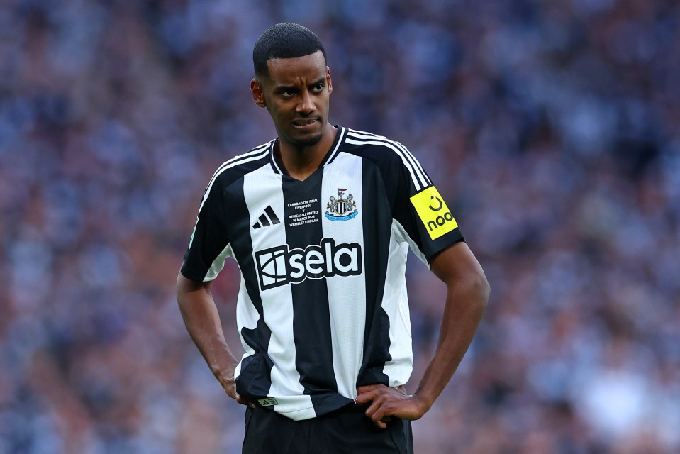 Alexander Isak of Newcastle United at a soccer match.