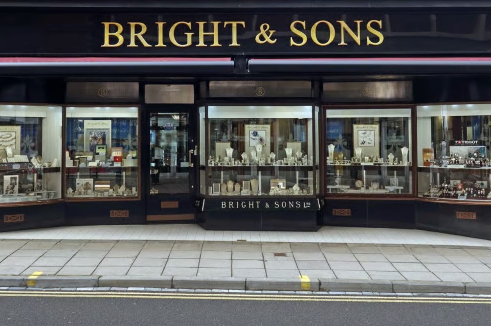 Bright & Sons jewelers storefront.
