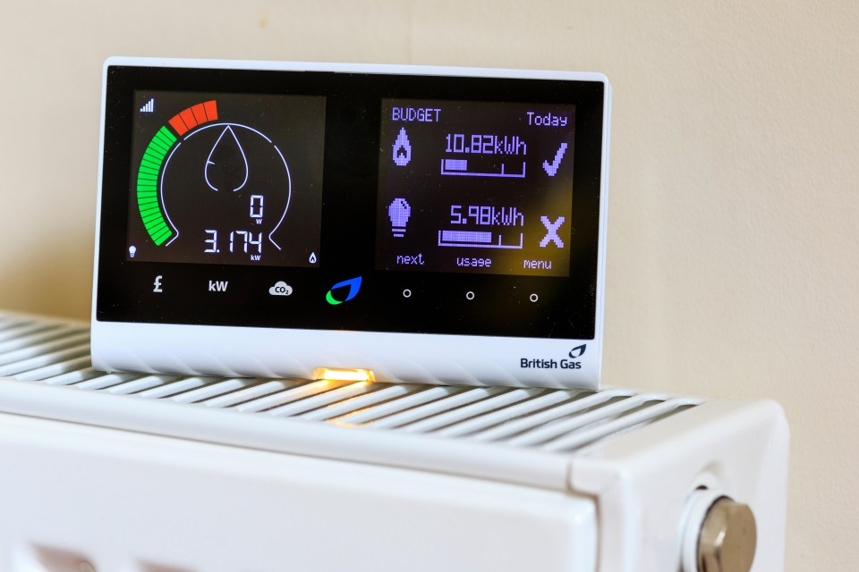 British Gas smart meter displaying energy consumption.