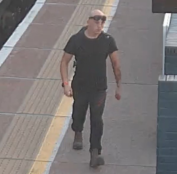 Image of a man police wish to identify in connection with an indecent exposure incident on a train.