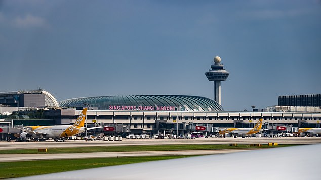 The Aussie stayed at Crowne Plaza, which can be found inside Terminal 3, and spent her days exploring the huge airport