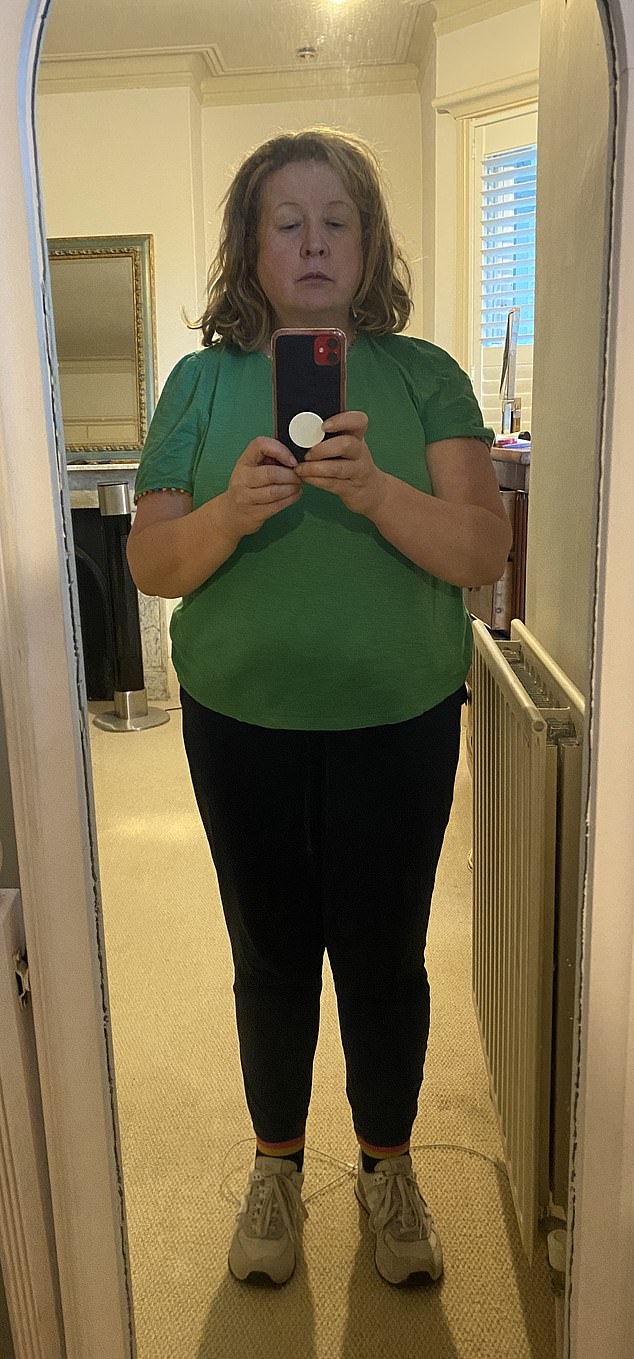 BEFORE: Last summer Claudia Connell weighed in at 13st 2lb, and so she then began her weight-loss journey with Mounjaro jabs