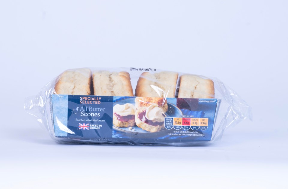 Package of four all-butter scones.