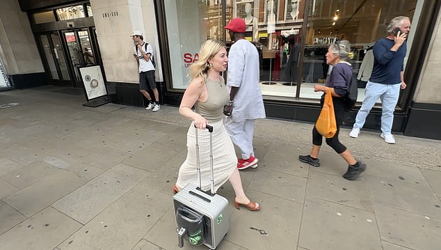 Hayley takes the Frequent Fryer case for a spin down Kensington High Street