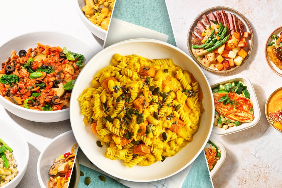 Collage of various prepared meals.