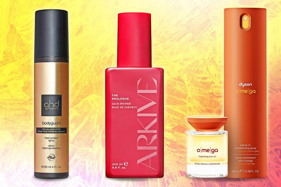 Collage of hair products.