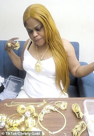 She continues to post TikTok videos advertising gold jewellery for sale