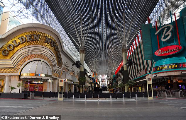 'People need to just avoid Vegas until they realize they have to adjust prices that reflect what middle America are willing and able to pay,' the Reddit user said. An empty-looking Fremont Street is pictured above