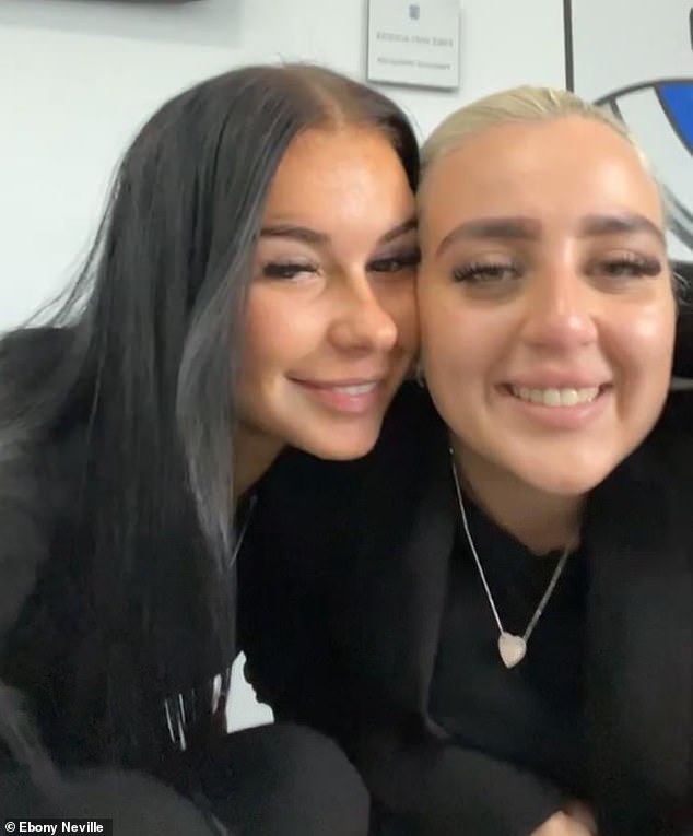Crash victim Stephanie Nye-Diroyan (right) with her friend and work colleague Ebony Neville