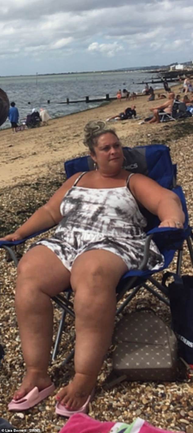 Lisa Bernett, 44, weighed 20st 5lbs at her heaviest and found herself struggling to get up the stairs