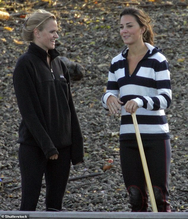 Emma Sayle (pictured, left) and Kate Middleton (pictured, right) are seen in 2007 while training for 'The Sisterhood Challenge' on the River Thames