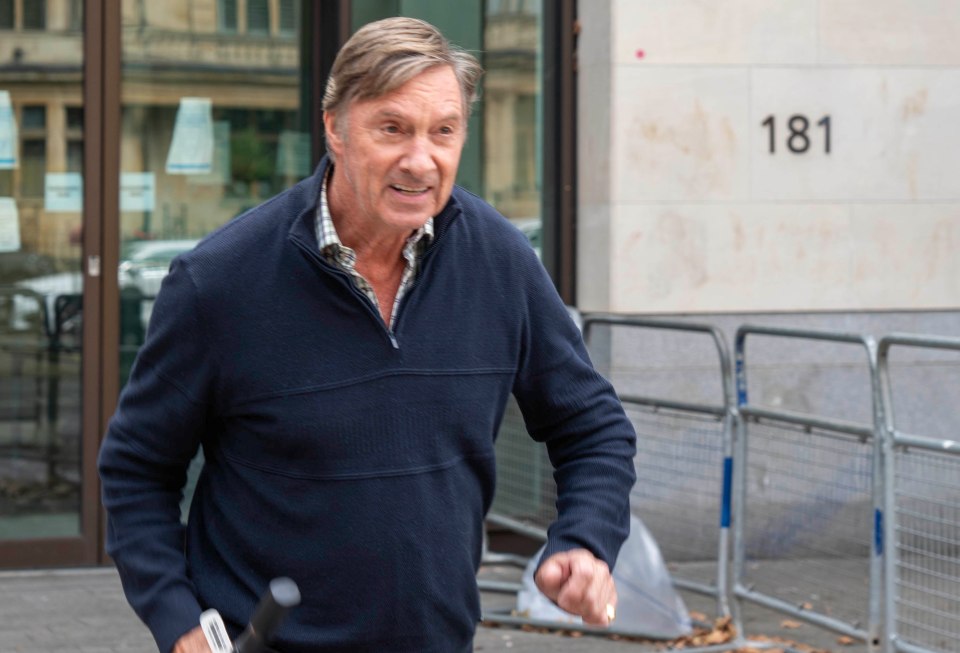 Lord Brocket and his partner leaving Westminster Magistrates Court.